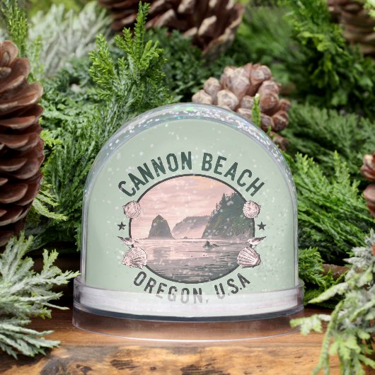 Cannon Beach Retro Vignette Schneekugeln (Winter)