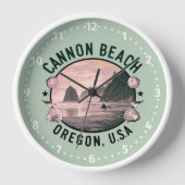 Cannon Beach Retro Vignette Uhr (Vorderseite)