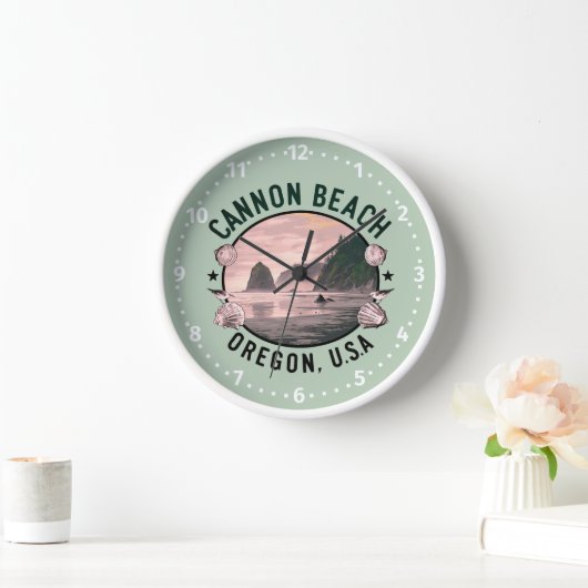Cannon Beach Retro Vignette Uhr (Zuhause)