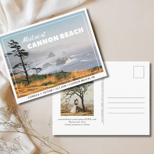 Cannon Beach Wedding Save the Date Postcard Postkarte