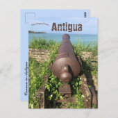 Cannon in Antigua Postkarte (Vorne/Hinten)