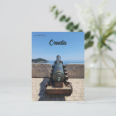 Cannon in Dubrovnik Croatia Postkarte (Stehend Vorderseite)