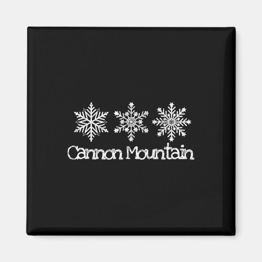 Cannon Mountain Franconia Notch Schneeflocken Ski Magnet (Vorne)