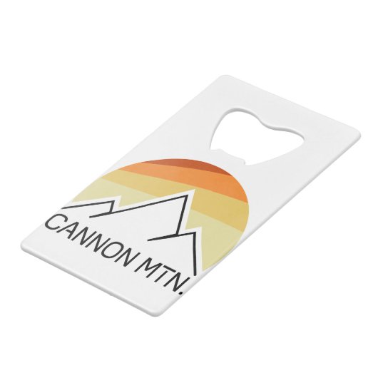 Cannon Mountain New Hampshire Retro Geldbeutel Flaschenöffner (Vorderseite Schrägansicht)