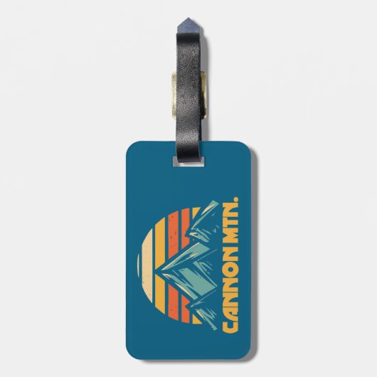 Cannon Mountain New Hampshire Retro Türkis Gepäckanhänger (Rückseite vertikal)