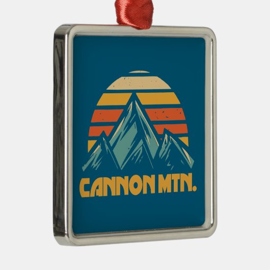 Cannon Mountain New Hampshire Retro Türkis Ornament Aus Metall (Rechts)
