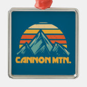 Cannon Mountain New Hampshire Retro Türkis Ornament Aus Metall (Vorne)