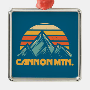 Cannon Mountain New Hampshire Retro Türkis Ornament Aus Metall