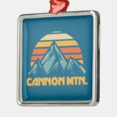 Cannon Mountain New Hampshire Retro Türkis Ornament Aus Metall (Links)