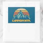 Cannon Mountain New Hampshire Retro Türkis Rechteckiger Aufkleber (Tasche)