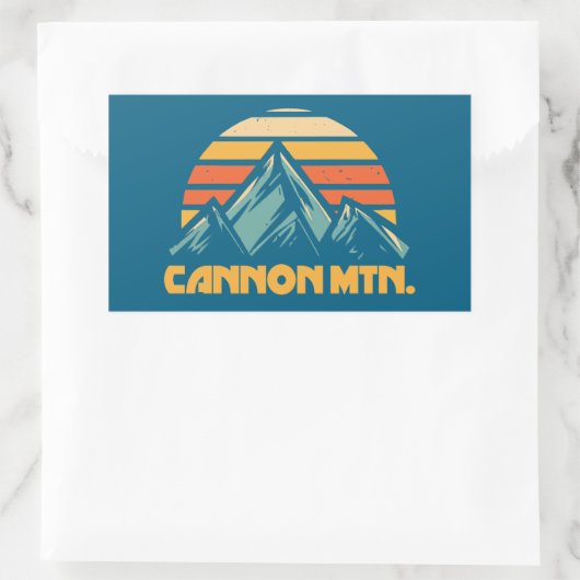 Cannon Mountain New Hampshire Retro Türkis Rechteckiger Aufkleber (Tasche)