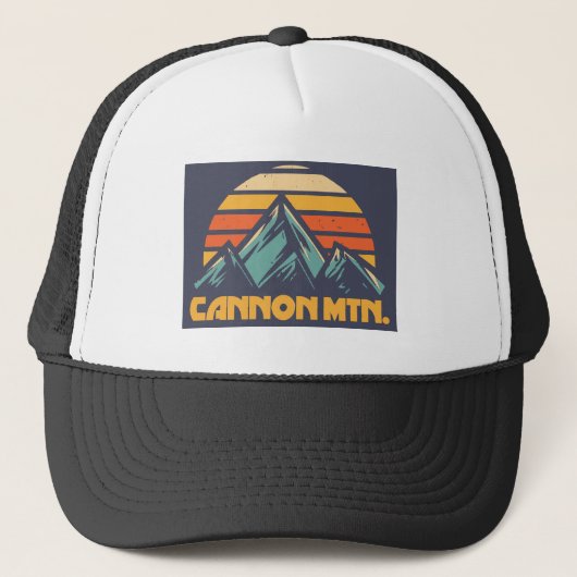 Cannon Mountain New Hampshire Retro Türkis Truckerkappe (Vorderseite)