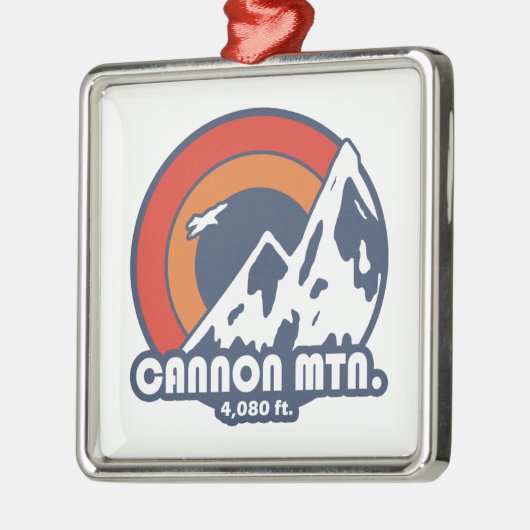 Cannon Mountain New Hampshire Sun Eagle Ornament Aus Metall (Links)