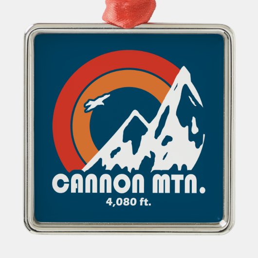 Cannon Mountain New Hampshire Sun Eagle Ornament Aus Metall (Vorne)