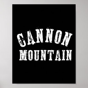 Cannon Mountain Rustic Grungy Artisan Bold Skifahr Poster