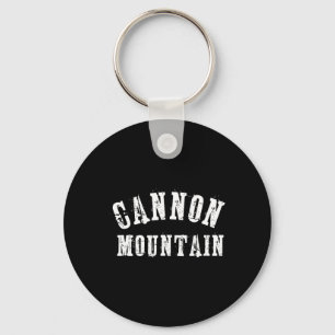 Cannon Mountain Rustic Grungy Artisan Bold Skifahr Schlüsselanhänger