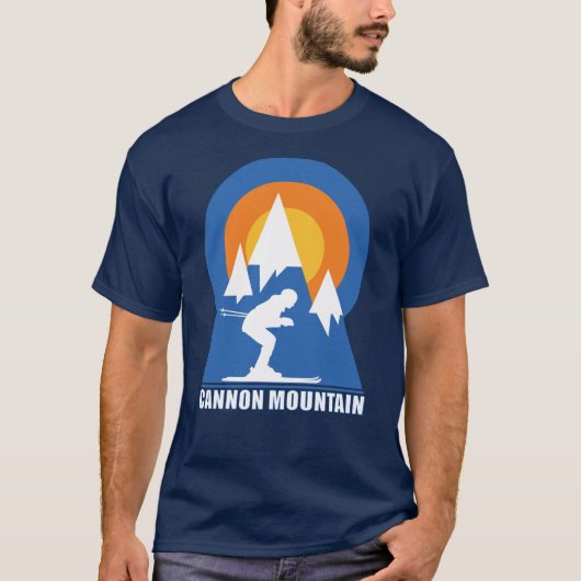 Cannon Mountain Ski Sunset Retro T - Shirt (Vorderseite)