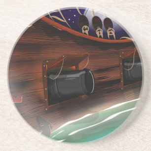 Cannon Ships Sandstein Untersetzer