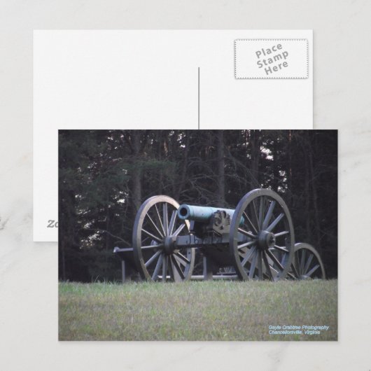 Cannon ziviler Krieg Postkarte (Vorne/Hinten)