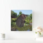Cannonball Hippo Quadratische Wanduhr (Zuhause)