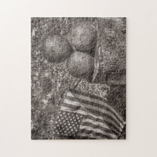 Cannons im Zivilen Krieg in Amerika Vintag Puzzle