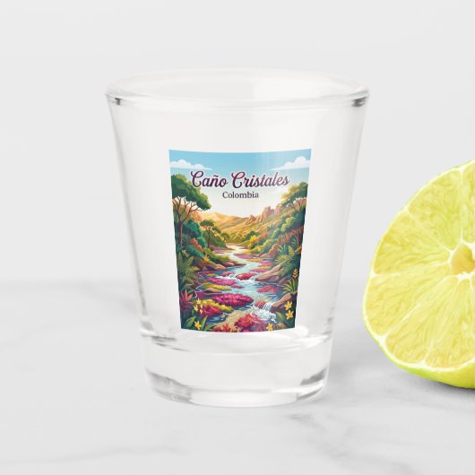 Caño Cristales Kolumbien Schnapsglas (Vorderseite)