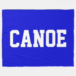 CANOE 70s Athletic White Text On Bold Lake Blue Fleecedecke