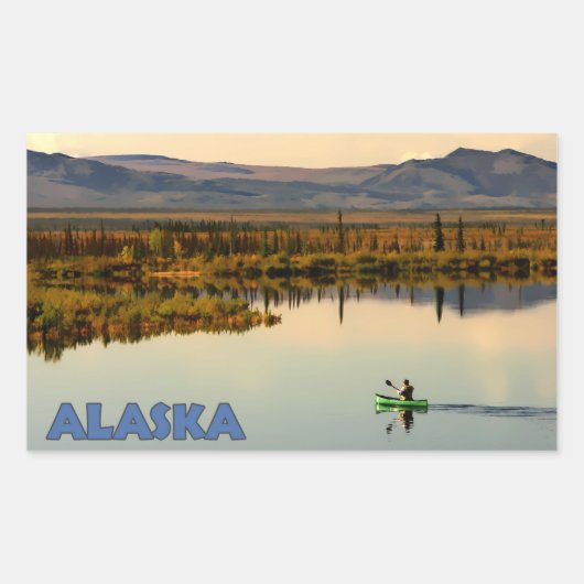 Canoe Alaska Rechteckiger Aufkleber (Vorderseite)