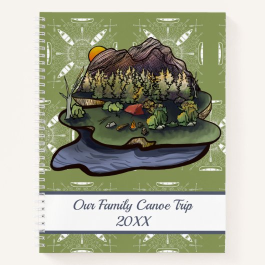Canoe Camping Adventure Notizblock (Vorderseite)