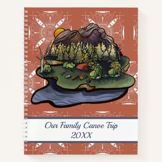Canoe Camping Adventure Notizblock (Vorderseite)
