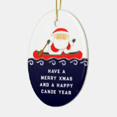 Canoe Camping Christmas Collectible Keramik Ornament (Links)