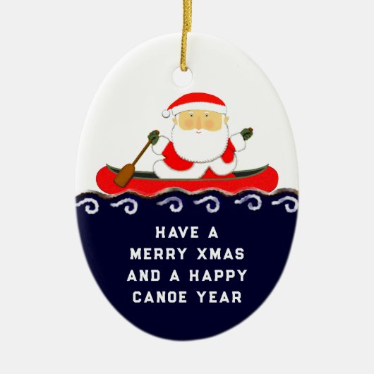Canoe Camping Christmas Collectible Keramik Ornament (Vorne)