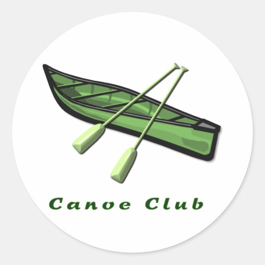 Canoe Club Design Runder Aufkleber (Vorderseite)