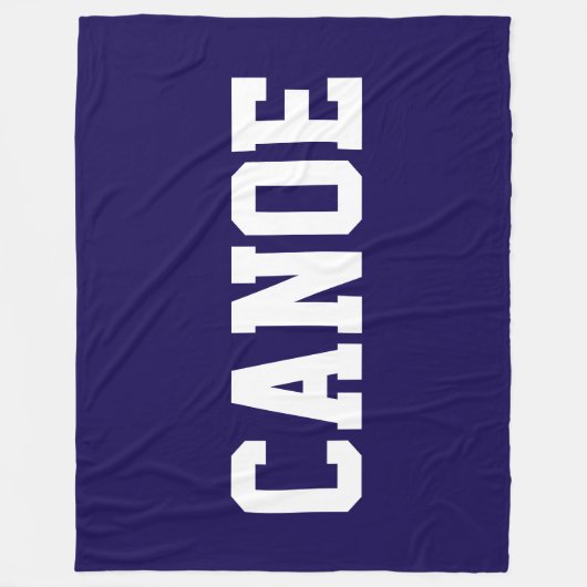 CANOE Fun 70s Athletic White Text On Navy Blue Fleecedecke (Vorderseite)