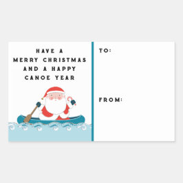 Canoe Kayak Camping Weihnachtsgeschenke Tags Rechteckiger Aufkleber