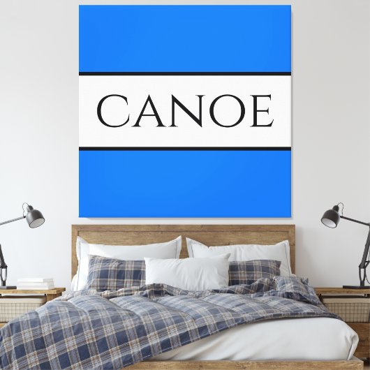 CANOE Nautical Bright Blue White Summer Stripes Leinwanddruck (Insitu (Schlafzimmer))