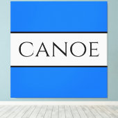 CANOE Nautical Bright Blue White Summer Stripes Leinwanddruck (Insitu (Holzboden))