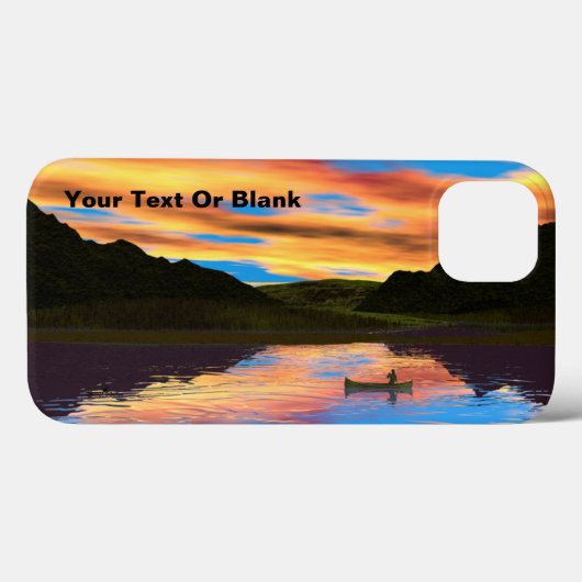 Canoe On Sunset Lake Case-Mate iPhone Case (Rückseite (Horizontal))