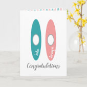 Canoe Paar Hochzeit / Jubiläum Glückwünsche Karte (Gelbe Blume)