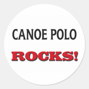 Canoe Polo Rocks Runder Aufkleber