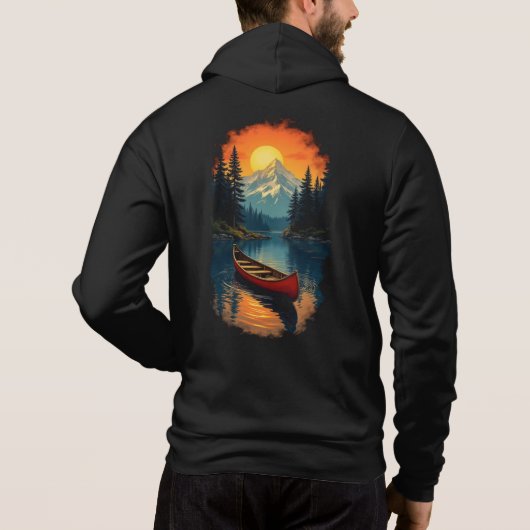 Canoe Splash Adventure - Retro Lake Sunset Hoodie (Rückseite)