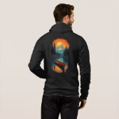 Canoe Splash Adventure - Retro Lake Sunset Hoodie (Schwarz voll)
