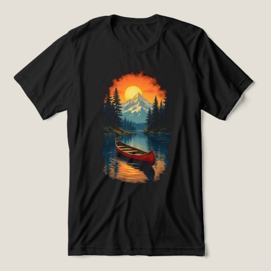 Canoe Splash Adventure - Retro Lake Sunset Tri-Blend Shirt (Design Vorderseite)