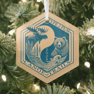 Canoe Trails Hex Ornament 2025 Aus Glas