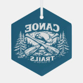 Canoe Trails Hex Ornament 2026 Aus Glas (Rückseite)