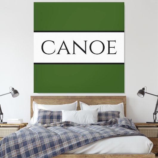 CANOE Wide Forest Green White Summer Strips Leinwanddruck (Insitu (Schlafzimmer))