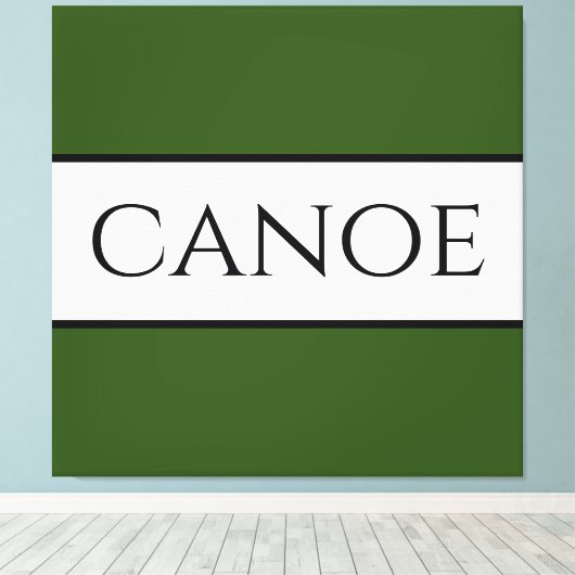 CANOE Wide Forest Green White Summer Strips Leinwanddruck (Insitu (Holzboden))