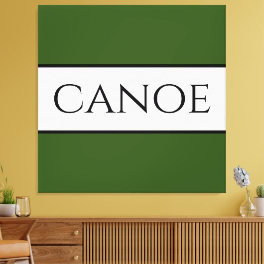CANOE Wide Forest Green White Summer Strips Leinwanddruck (Insitu (Wohnzimmer))