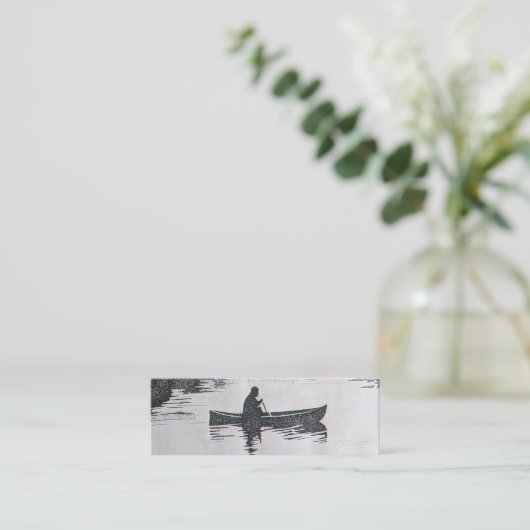 Canoeing auf den See-Visitenkarten, Grafik, Kunst Mini Visitenkarte (Stehend Vorderseite)