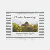 Canoeing Canoeing Foto Grau & White Stripes Fleecedecke (Vorderseite (Horizontal))